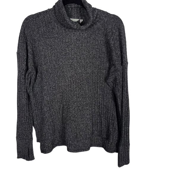 Athleta Large L Gray Transit Pullover Turtleneck Sweater Ribbed Long Sleeve - Picture 1 of 11